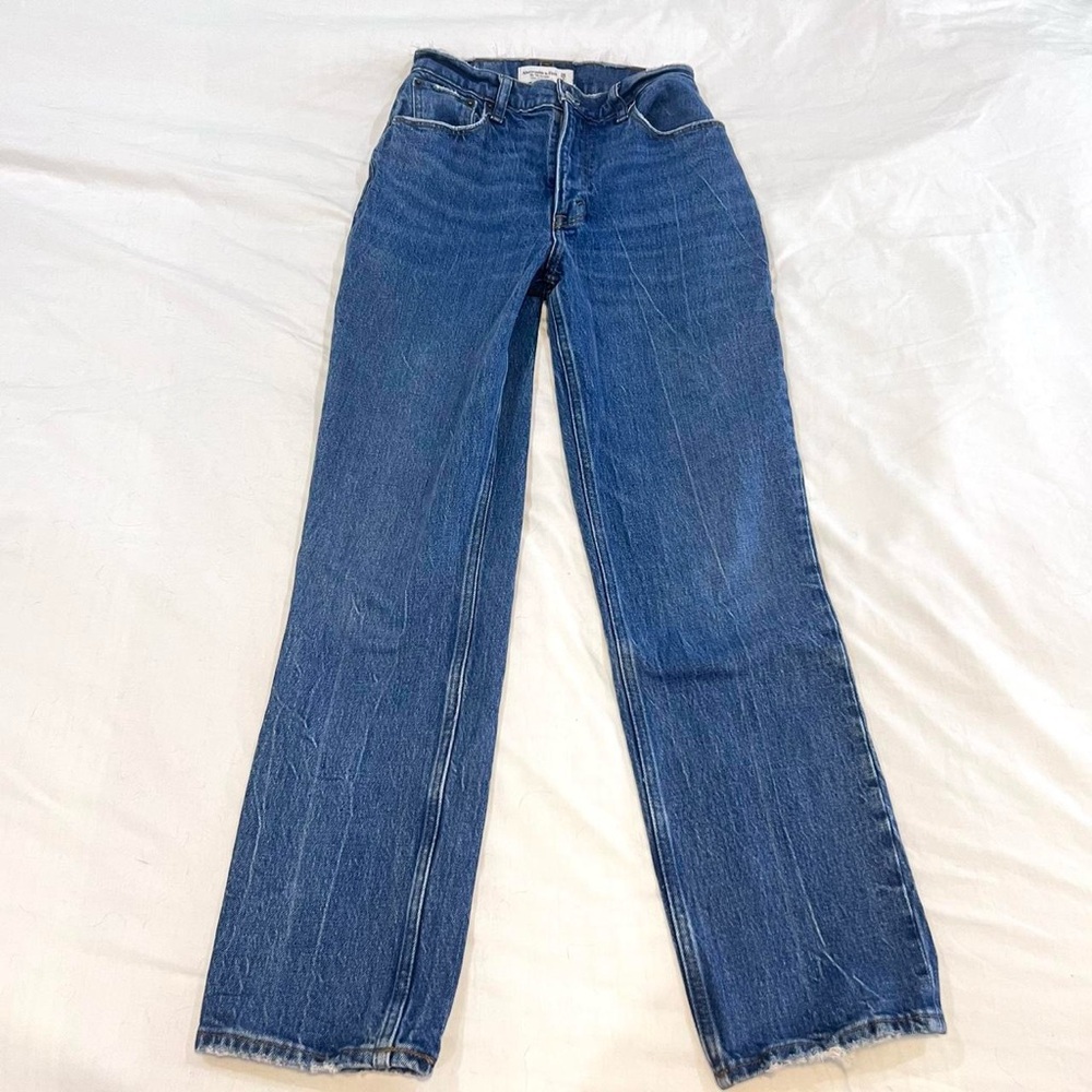 Abercrombie & Fitch Women's Straight Leg Blue Jeans
